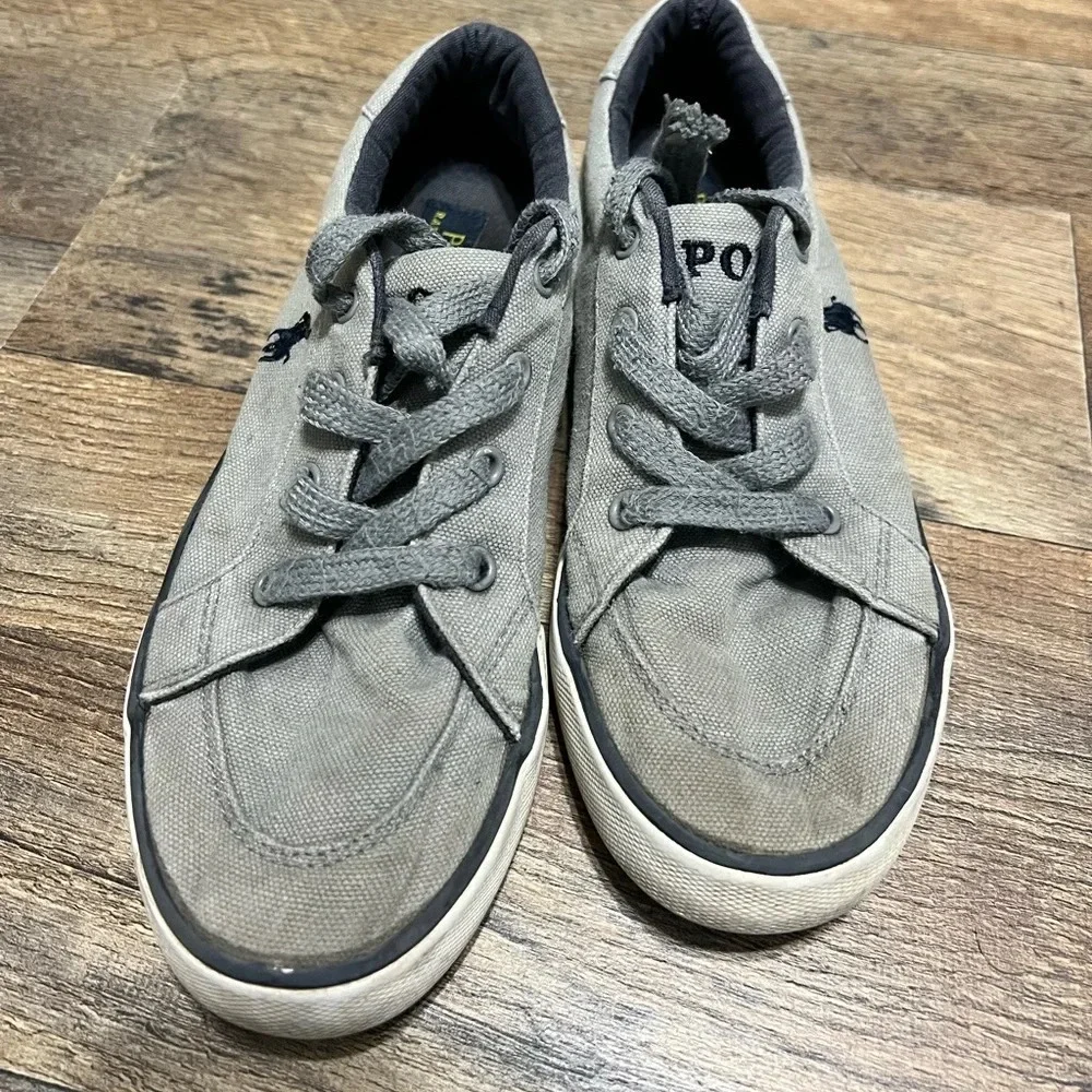 Ralph Lauren Polo Sneakers - Gray Canvas (Size 3 US)